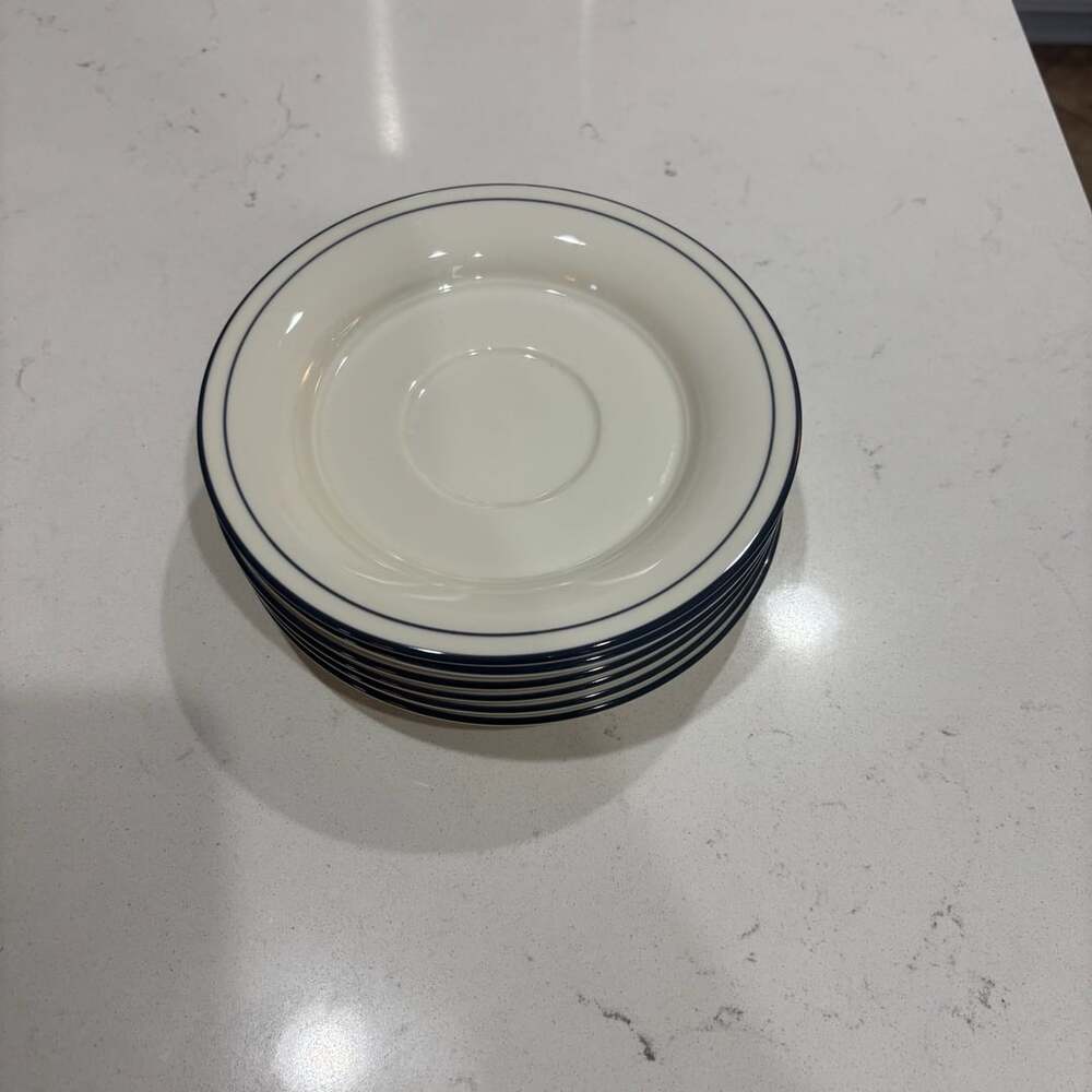 Set of 6 Lenox Chinastone Blue Band Saucers